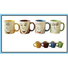 Tasses à café à trois couleurs en porcelaine de 9 oz (CM612059)